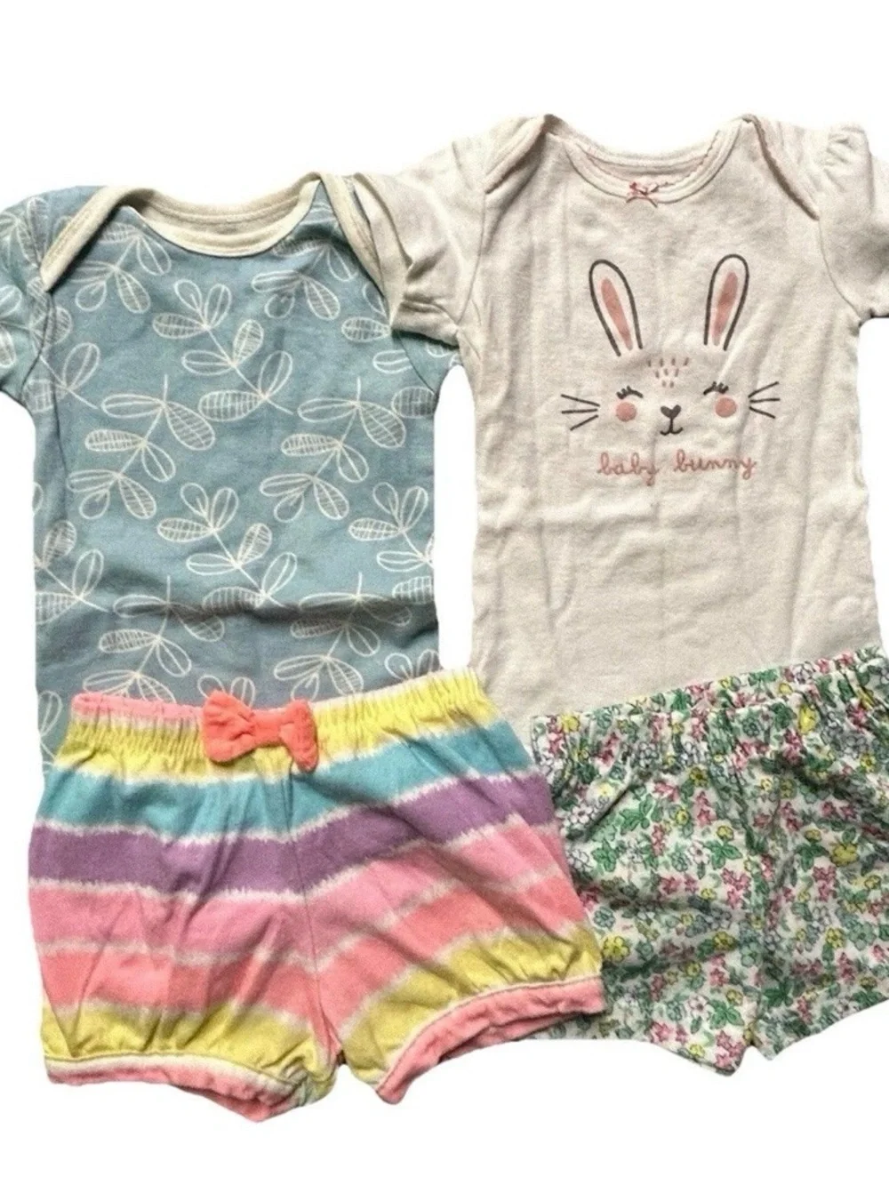 Baby Girl Summer Lot Rompers Dresses Bodysuits Shorts Size 9-12 Months